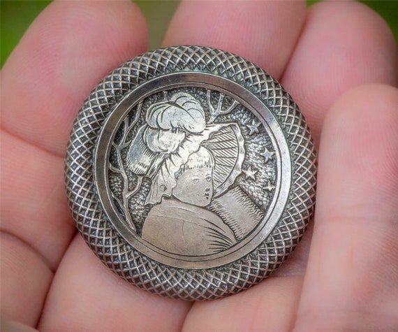 Vintage, Rare Victorian Era 1860s Sterling Engrav… - image 9