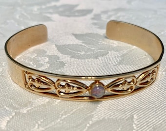 Vintage AVON Opal Bracelet, Feberuary Birth Stone, Edwardian Style, Minimalist Bracelet, Collectible Jewelry, Daughter Gift, All Pics