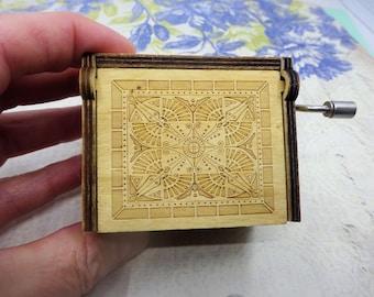 Tiny Vintage Music Box,2.5x 1.5 Inches, Stocking Stuffer, Vintage Gift, You Are My Sunshine, Pics