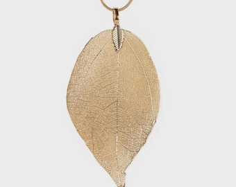 Genuine Gold Leaf Pendant Necklace, Gift Her, Nature Gift, Minimalist Pendant, Pics Please