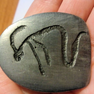 Vintage Hand Etched Figural Brooch Pin On Pewter, Art Brooch, Primitive Art Brooch, For Her,  1.5 X 1.25 Rare Gift, Pics