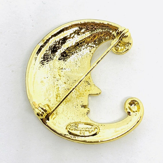 Vintage Danecraft Goldtone Quarter Moon, With  Zi… - image 5