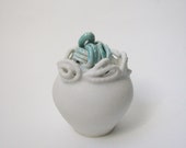 knot lidded jar thorn, knot wave ceramic container ring holder porcelain urn