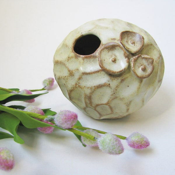 Jarrón de gres amarillo / jarrón de cerámica / ventana de arcilla ikebana jarrón de eco de la naturaleza