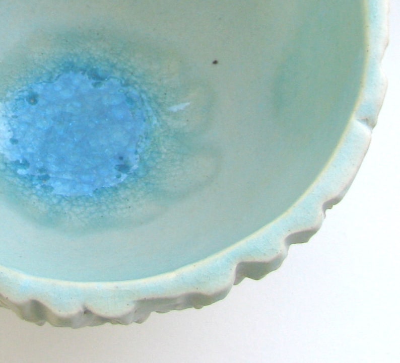 hand carved bowl water pool effect glass fused ceramic decorative bowl by Echo of Nature Yumiko Goto