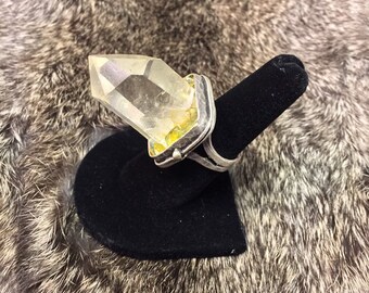Painted Jasper Adjustable Brass Filigree Ring by oldmanwithers