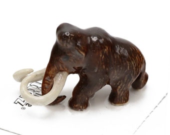 WOOLY MAMMOTH DINOSAUR Miniature Porcelain Figurine