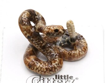 RATTLESNAKE SNAKE Miniature Porcelain Figurine