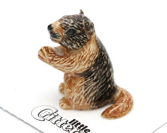 YELLOW BELLIED MARMOT Miniature Porcelain Figurine