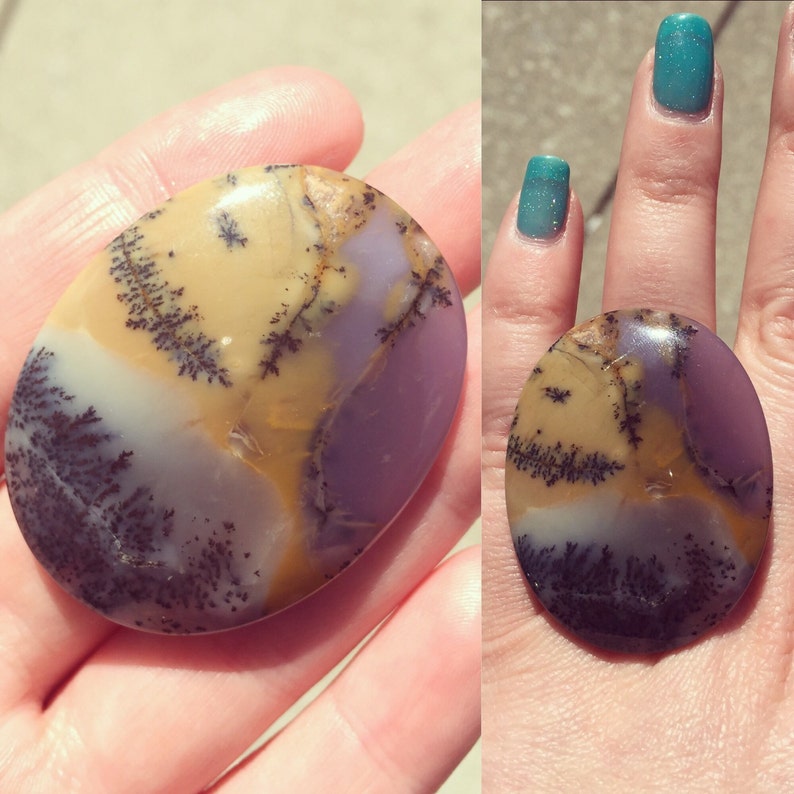 Painted Jasper Adjustable Brass Filigree Ring by oldmanwithers