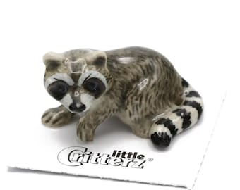 RACCOON TRASH PANDA Miniature Porcelain Figurine