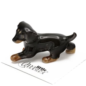 DACHSHUND WEINER DOG Miniature Porcelain Figurine