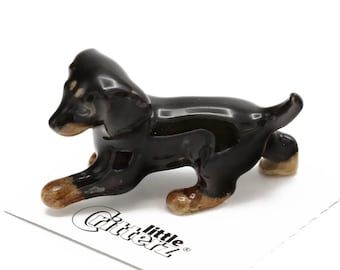 DACHSHUND WEINER DOG Miniature Porcelain Figurine