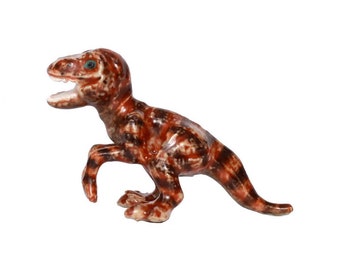 VELOCIRAPTOR DINOSAUR Miniature Porcelain Figurine