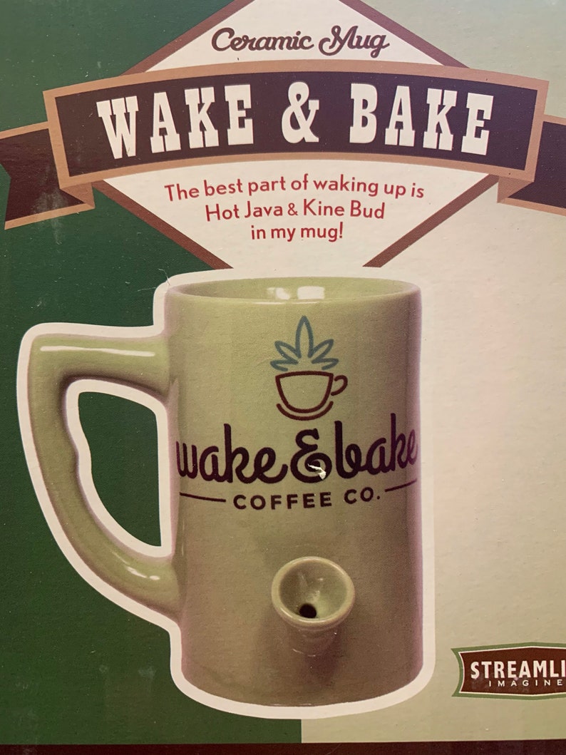 Wake and Bake Ceramic Coffee Mug Pipe Etsy