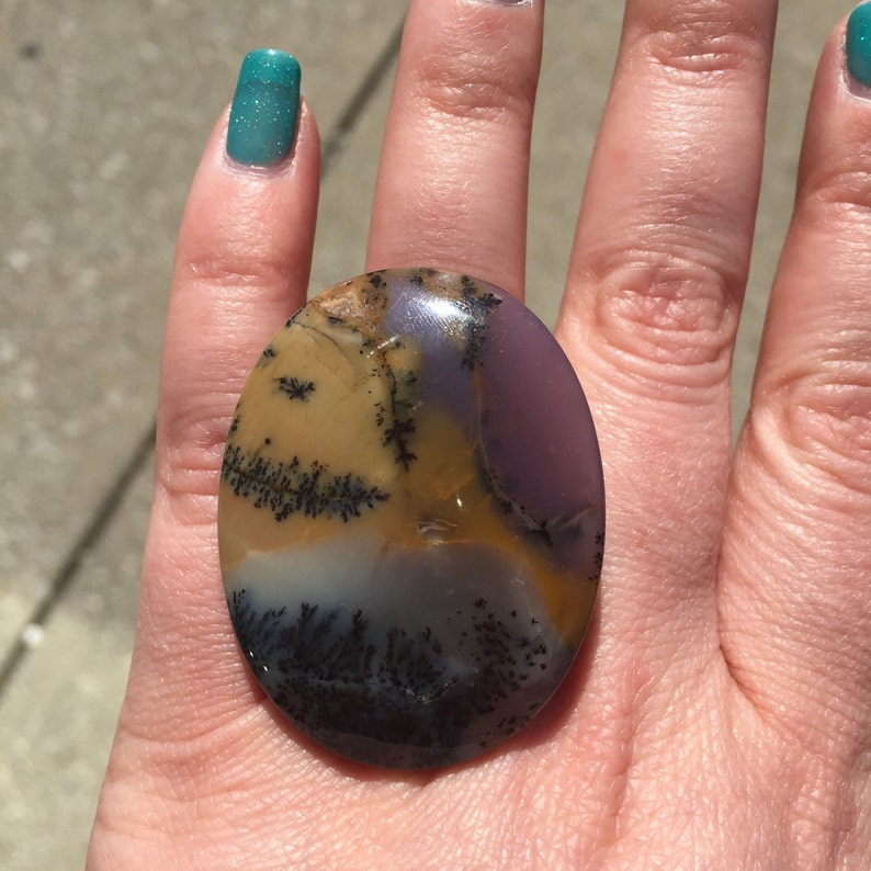 Painted Jasper Adjustable Brass Filigree Ring by oldmanwithers
