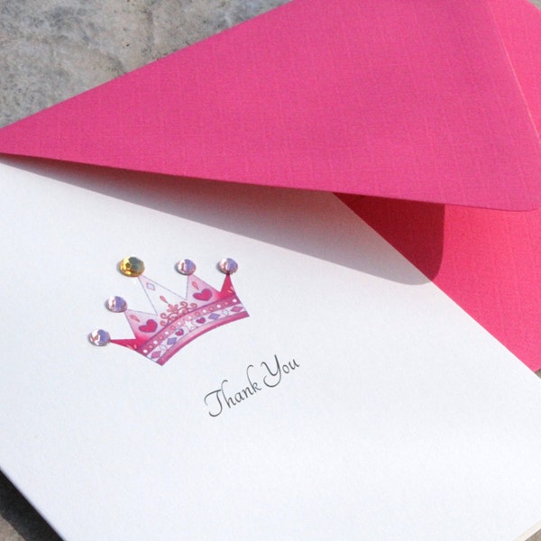 Princess Crown / Thank You cards / set of 6