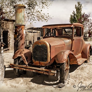 Car Photography, Ford Model A Car Photography Print, Rusty Classic Ford Model A Art Print, Automobile Ford Model A Art