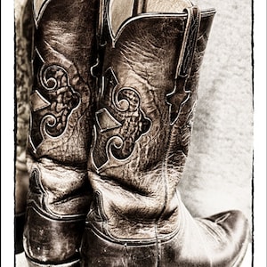 Cowboy Boots Western Country Fine Art Photograph Prints, Cowboy Boots Art Prints, Cowboy Ranch Decor