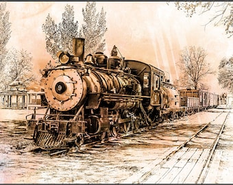 8x10 GLOSSY Photo Picture IMAGE #9 Steam Train 8 x 10 