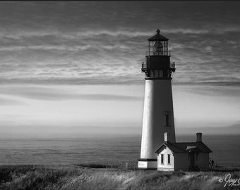 Lighthouse Photography, Yaquina Bay Lighthouse Art, Yaquina Bay Lighthouse Newport, Oregon Fine Art Print, Coastal Lighthouse Art