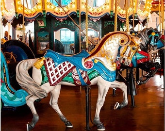 Carousel Horse Art, Santa Monica Pier Carousel Horse Photography, Carousel Horse Art Print