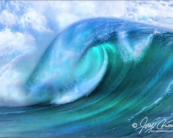 Beach Wave Photography, Beach Print, Ocean Waves Photography, Beach Aqua Blue Wave Art Decor, Ocean Photography, Beach Waves Fine Art Print.