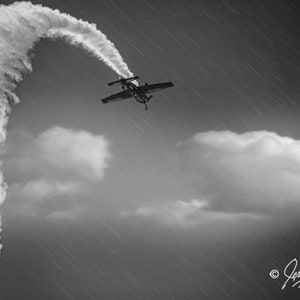 Aerobatic Airplane Photography, Smoke Aerobatic Airshow Flight Photography, Vintage Aircraft Aviation Photography, Black White Airplane Art