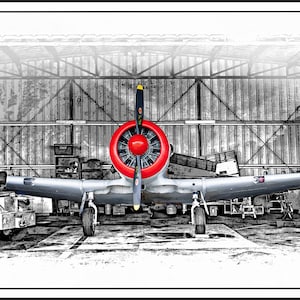 Vintage Airplane Art Prints, T-6 War Bird Aircraft, WW II Aircraft Photo, North American T-6 Art, US Military Aircraft, Condor Squadron Art