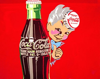 Coca-Cola ヴィンテージアートプリント 額入り コカコーラ ビンテージ ポスター、ポップ アート プリント