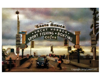 Santa Monica Beach Pier Photography Print, Beach Pier Photography, Beach Art, Pier Wall Art, Beach Pier Fine Art, California Beaches