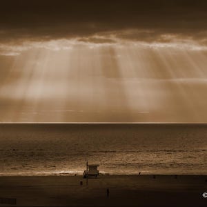 Beach Sunset Photography, Beach Fine Art Photography, Beach Sun Rays Ocean Photography, Beach Ocean Art Print