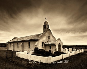 Adobe Mission Photography, Spanish Mission, Mission Church Wall Art, New Mexico Mission Fine Art Photography Print