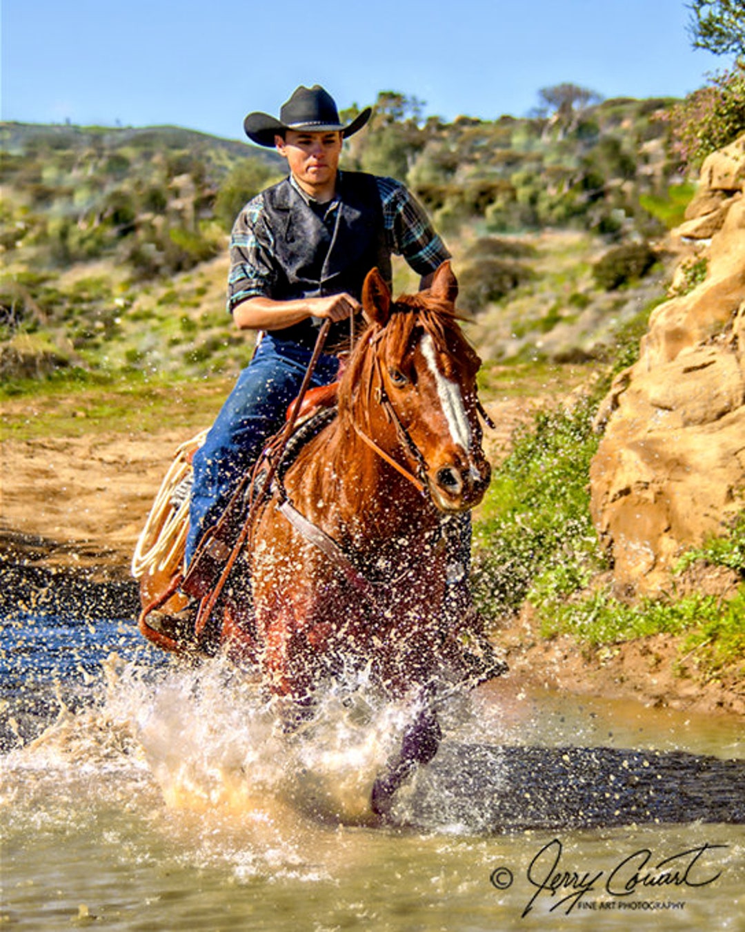 Cowboy Riding Horse, Cowboy Horse Photography Print, Western Fine Art
