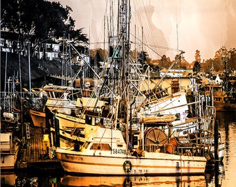 Fishing Boats Photography Print, Sunset Beach Boat Art, Fisherman’s Wharf Morro Bay California Art, Fishing Boats Art, Morro Bay Prints