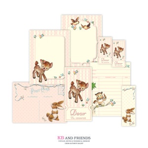 Shabby woodland baby animal tickets and tags / printable collage sheet / digital scrapbook embellishments, cards / instant download / 3 x 4