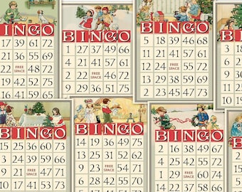 Victorian Style Christmas Decorative Bingo Cards: Printable (Digital Download)