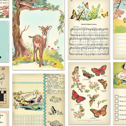 Woodlands Vintage Scrapbook Ephemera Cards &amp; Embellishments - Etsy