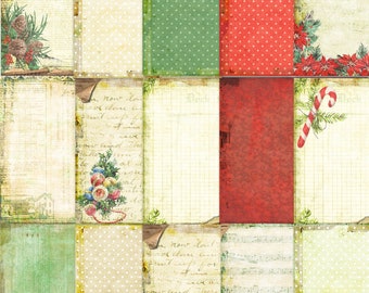 15 Vintage Christmas Digital Background Papers / 12" by 12" / JPEG files / elegant collage style for scrapbooks, paper crafts, cards