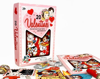 Printable Be Mine DIY Valentine's Day Box, Candy Wrappers & Retro Style Valentines (Digital Download)