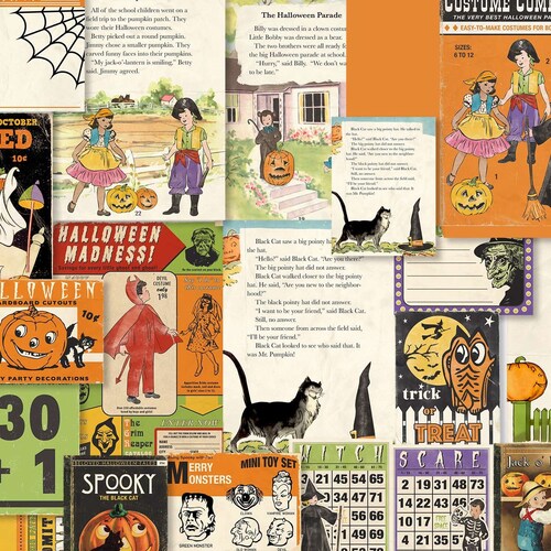 Vintage Halloween Digital Ephemera Cards / 16 Printable - Etsy