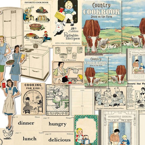 Digital Vintage Kitchen Ephemera for Junk Journals Etsy