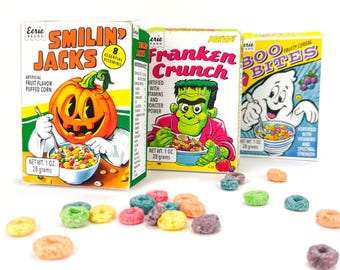 Retro Halloween Cereal Box Templates: 1970s Style Treat Boxes (Digital Download)