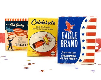 Vintage Style 4th of July Treat Boxes: Patriotic DIY Party Favors (Digital Download)