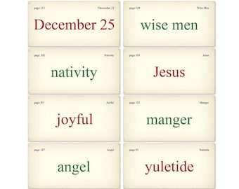Vintage Style Christmas Religious Flash Cards Printable (Digital Download)