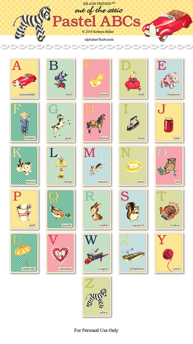 alphabet flashcards printable abc cards nursery wall