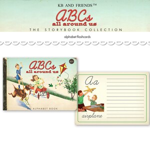Vintage Style ABC Flash Cards: Printable Alphabet Book (Digital Download) image 4