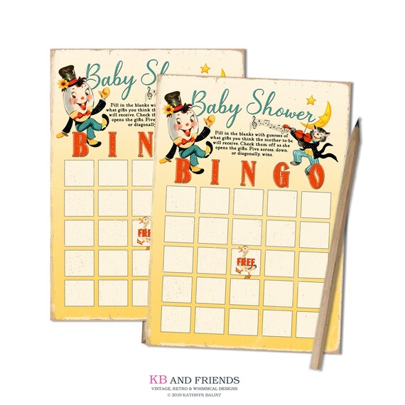 Printable Mother Goose Nursery Rhyme Baby Shower Bingo Cards Baby Printable Mother Goose Nursery Rhyme Baby Shower Bingo Cards Baby