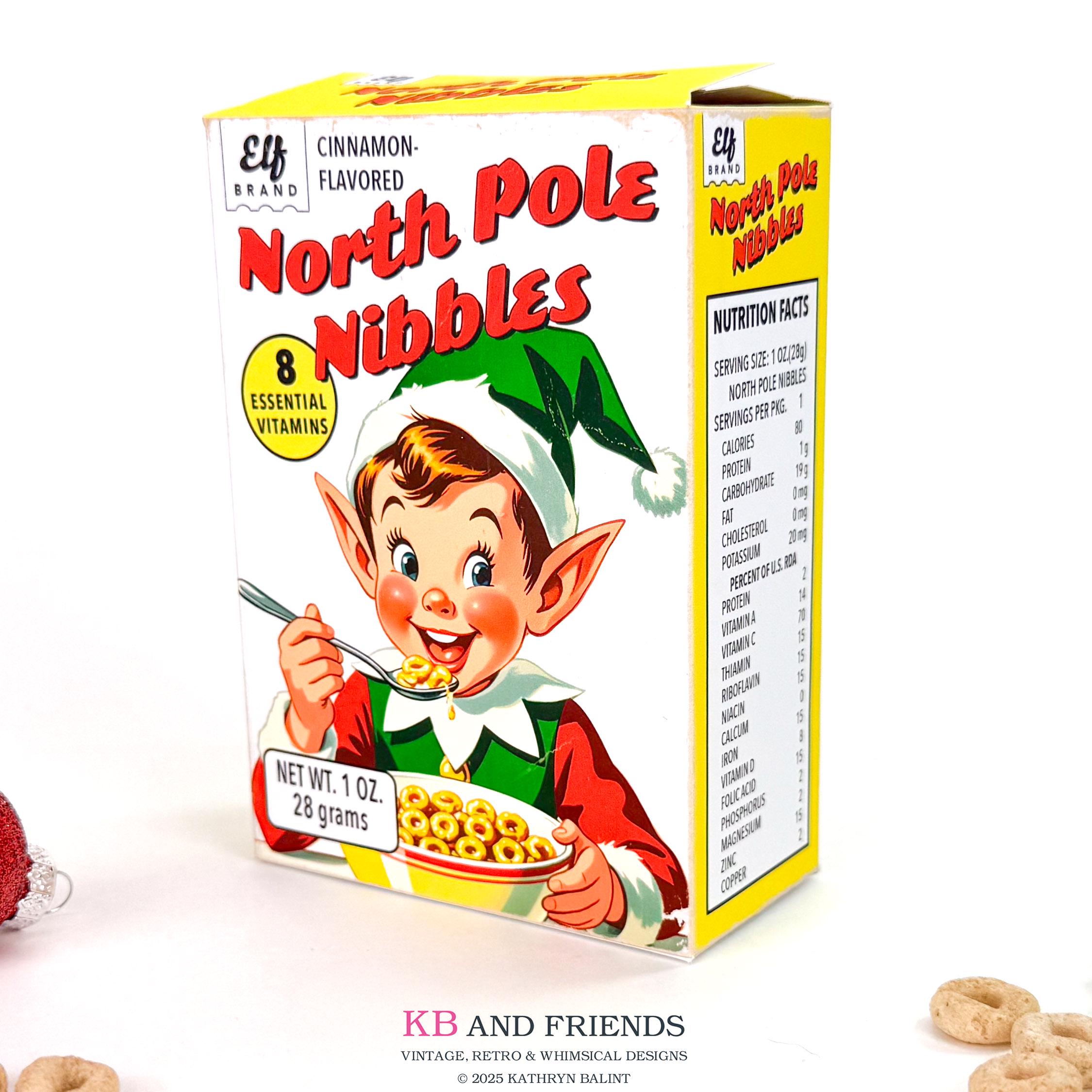 Santa Cerial 1970s Christmas Cereal Box Templates: Printable Santa, Elf, Reindeer ...