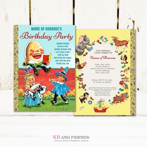 Humpty Dumpty Book Nursery Rhyme Invitation: Baby Shower or Birthday (Online Editable Template)